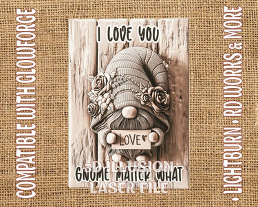 LOVE GNOME 3d illusion & laser-ready file - 3DWave.us